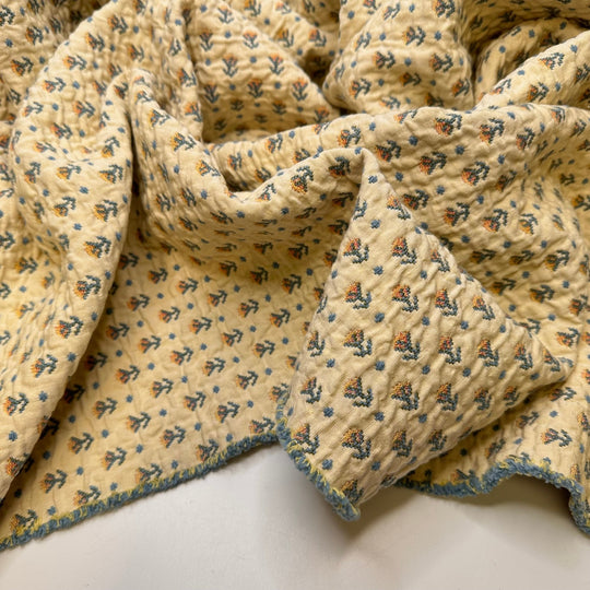 Winter Flowers - Cotton Blend Woven - Cream Multi Floral - 1.2M Bundle - True Deadstock fabric Fabric by private - Sustainable Textile | FABCYCLE
