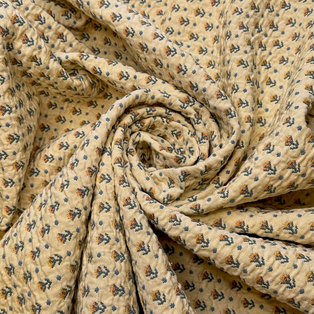 Winter Flowers - Cotton Blend Woven - Cream Multi Floral - 1.2M Bundle - True Deadstock fabric Fabric by private - Sustainable Textile | FABCYCLE