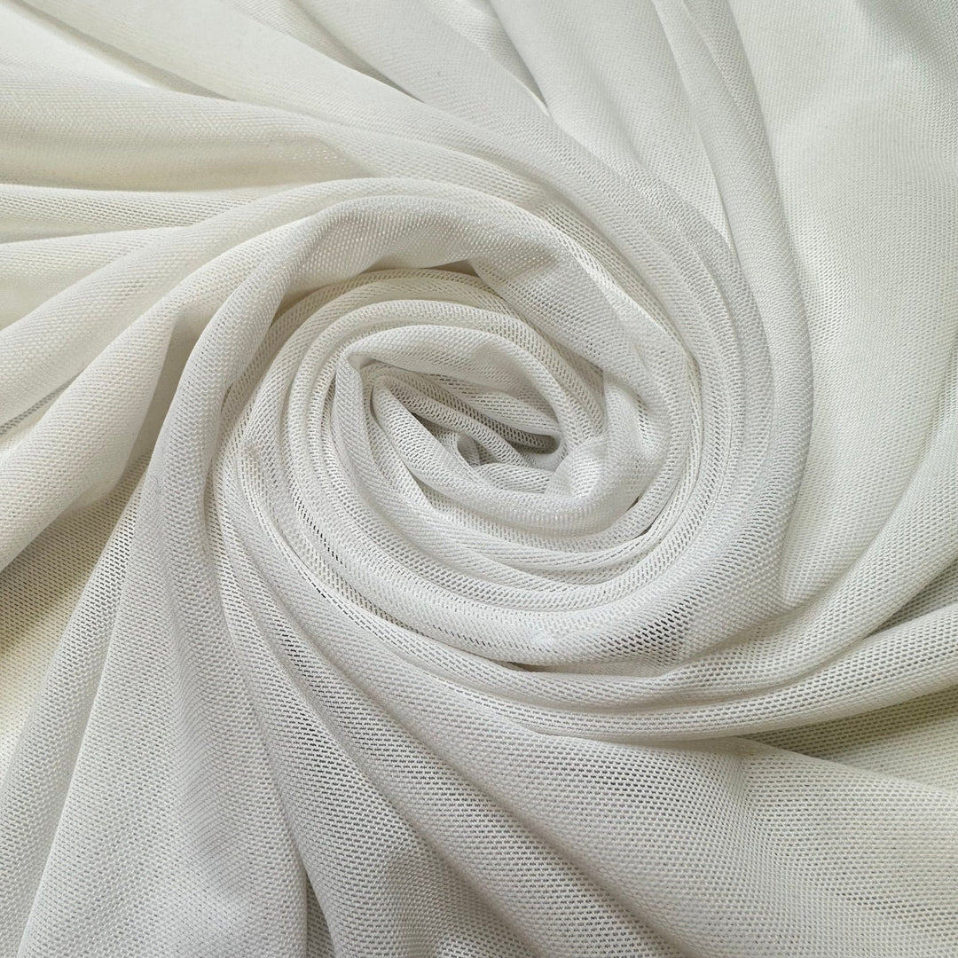 Winter Memories - Mesh Poly/Spandex Knit - White - 2.25M Bundle - True Deadstock fabric Fabric by private - Sustainable Textile | FABCYCLE