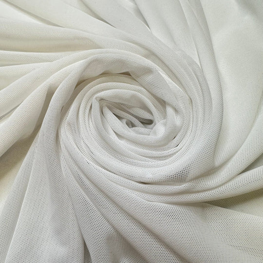 Winter Memories - Mesh Poly/Spandex Knit - White - 2.25M Bundle - True Deadstock fabric Fabric by private - Sustainable Textile | FABCYCLE