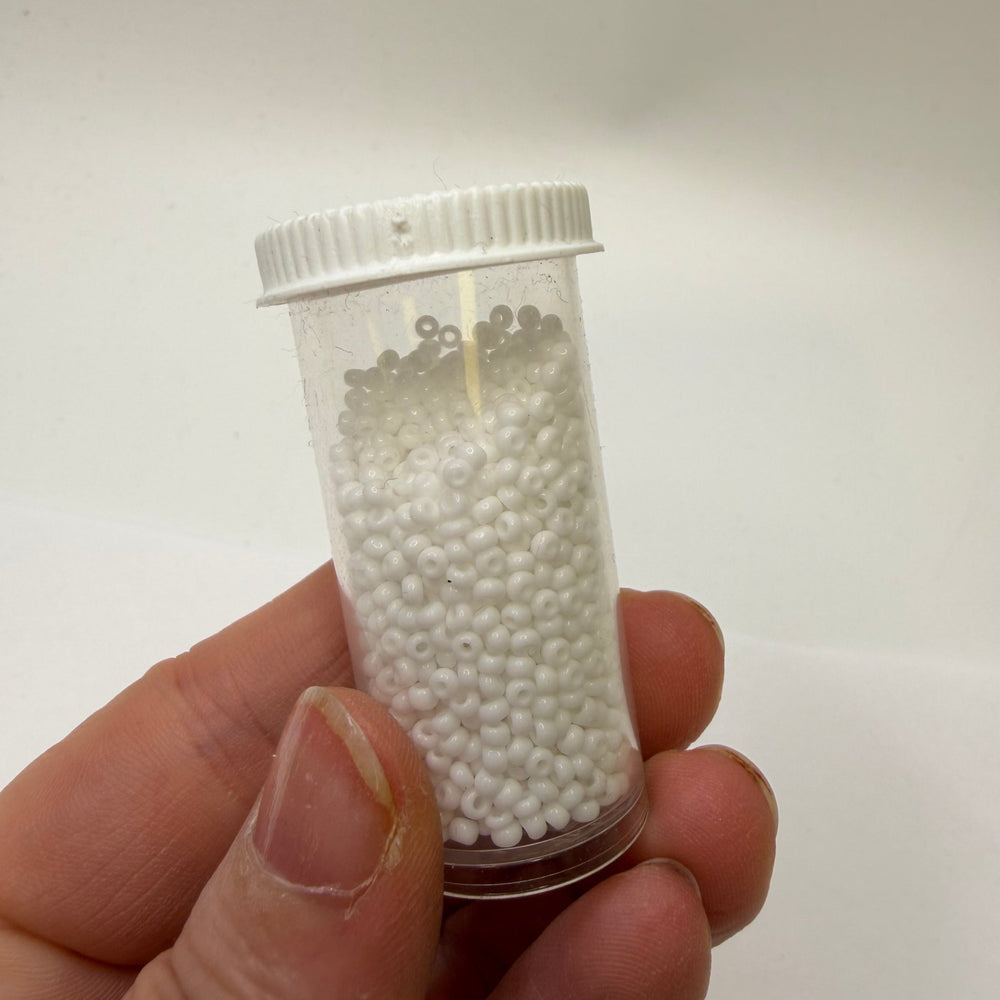 Winter White Seed Beads Beads - White - 400 Pack - True Deadstock supplies Fabric by private - Sustainable Textile | FABCYCLE
