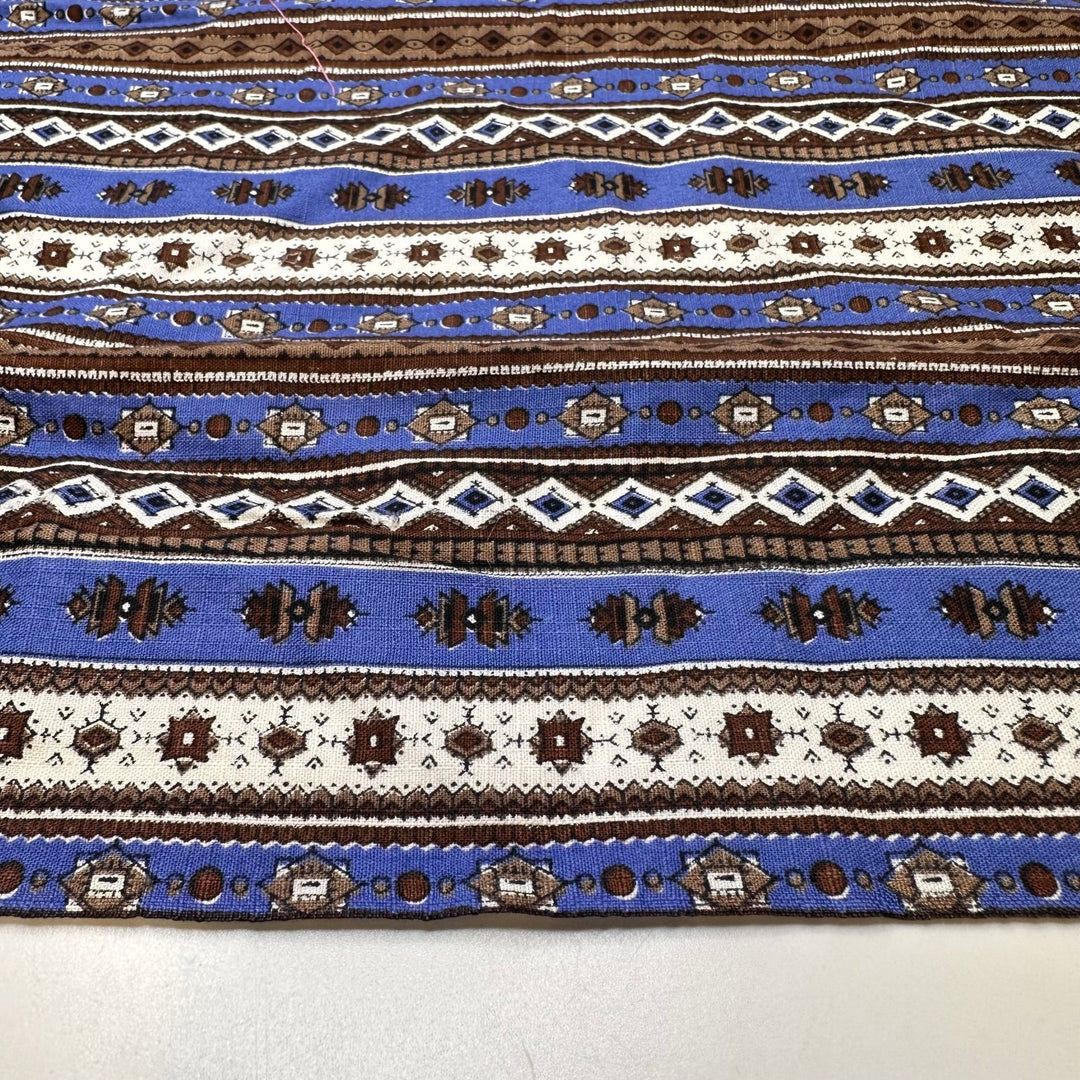 Winter Wonderland - Cotton Woven - Brown/Blue Geometric - 1.4M Bundle - True Deadstock fabric Fabric by private - Sustainable Textile | FABCYCLE