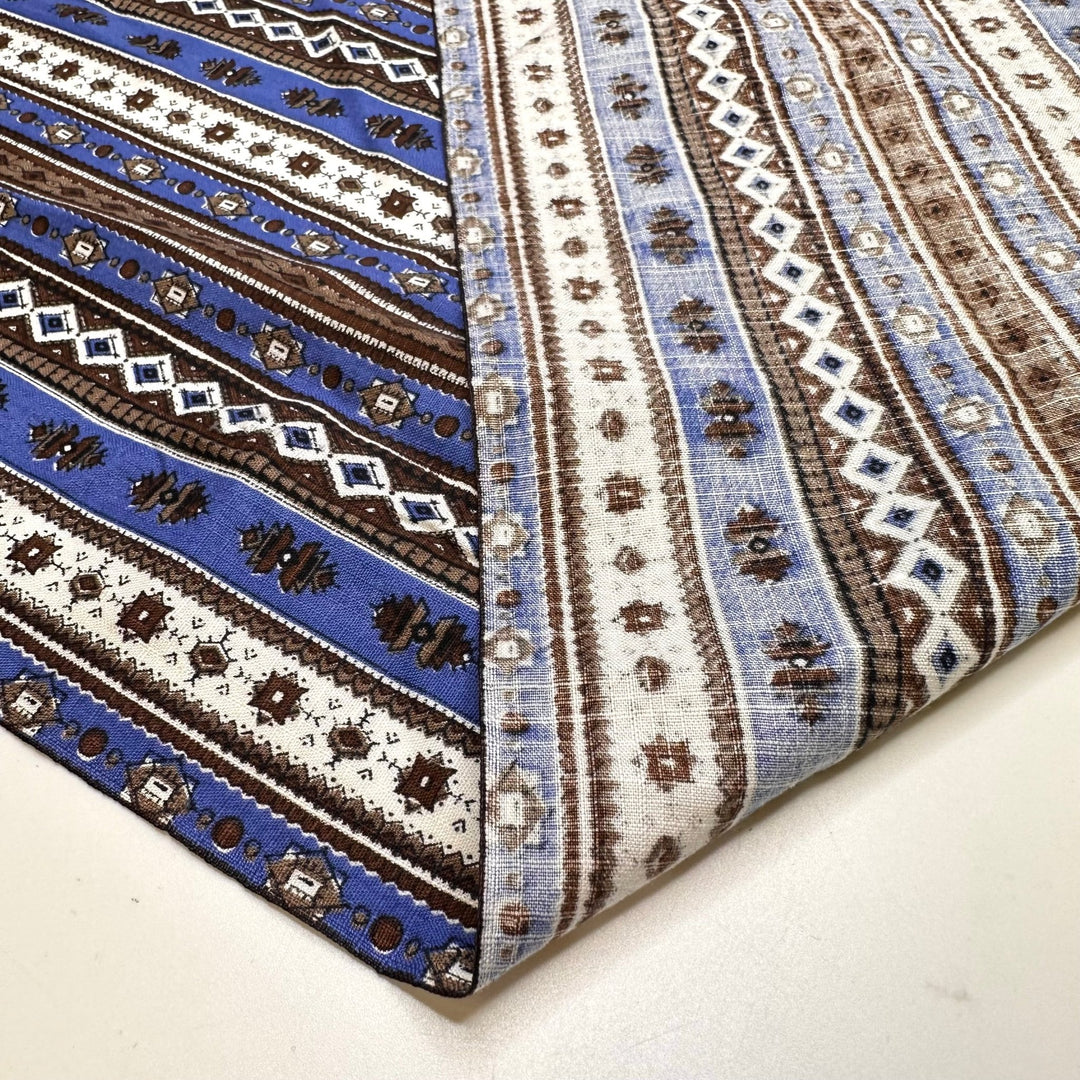 Winter Wonderland - Cotton Woven - Brown/Blue Geometric - 1.4M Bundle - True Deadstock fabric Fabric by private - Sustainable Textile | FABCYCLE