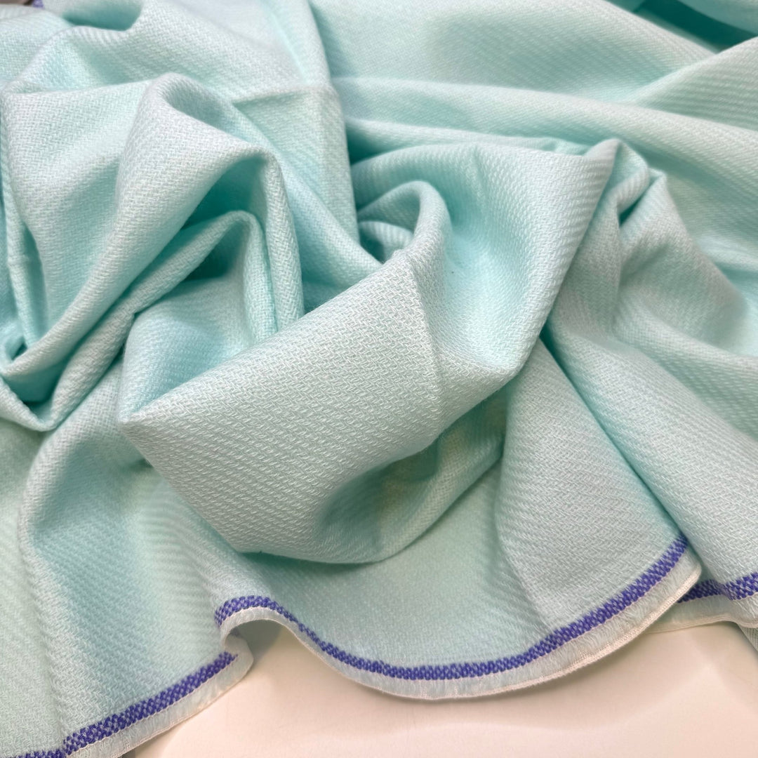 Wintery Mix - Interfaced Twill Weave Polyester Blend Woven - Light Blue - 1.2M Bundle - True Deadstock fabric Fabric by private - Sustainable Textile | FABCYCLE