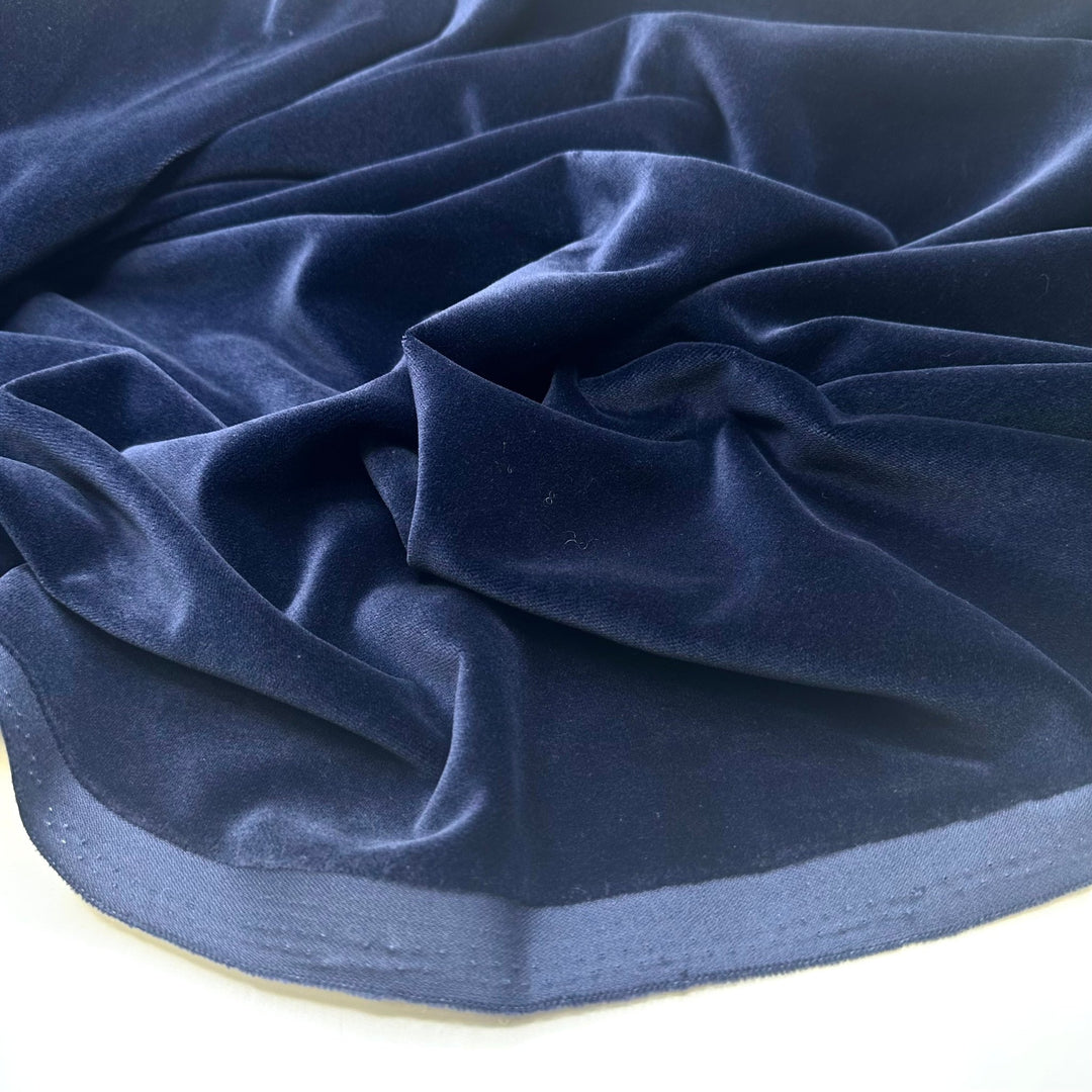 Witchy Vibes - Velvet Cotton Blend Woven - Navy - 1.3M Bundle - True Deadstock fabric Fabric by private - Sustainable Textile | FABCYCLE