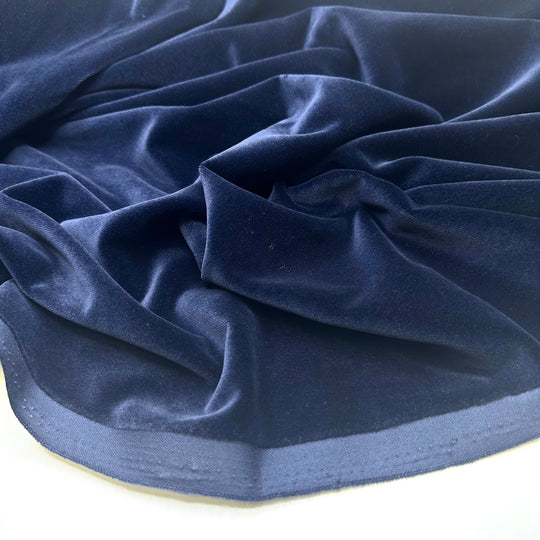 Witchy Vibes - Velvet Cotton Blend Woven - Navy - 1.3M Bundle - True Deadstock fabric Fabric by private - Sustainable Textile | FABCYCLE