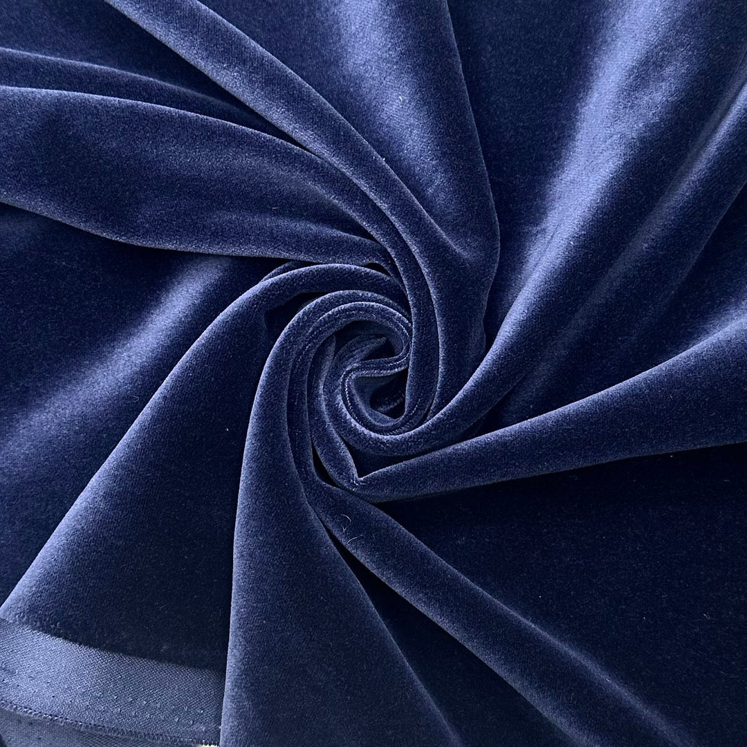 Witchy Vibes - Velvet Cotton Blend Woven - Navy - 1.3M Bundle - True Deadstock fabric Fabric by private - Sustainable Textile | FABCYCLE