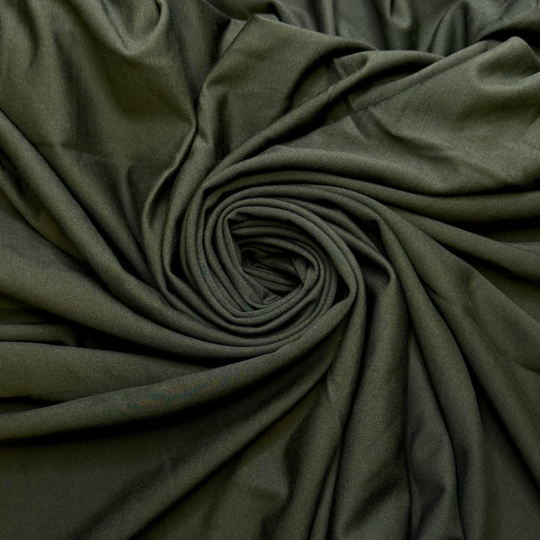 Won An Award - Jersey Bamboo Blend Knit - Dark Green - 1.1M Bundle - True Deadstock fabric Fabric by private - Sustainable Textile | FABCYCLE
