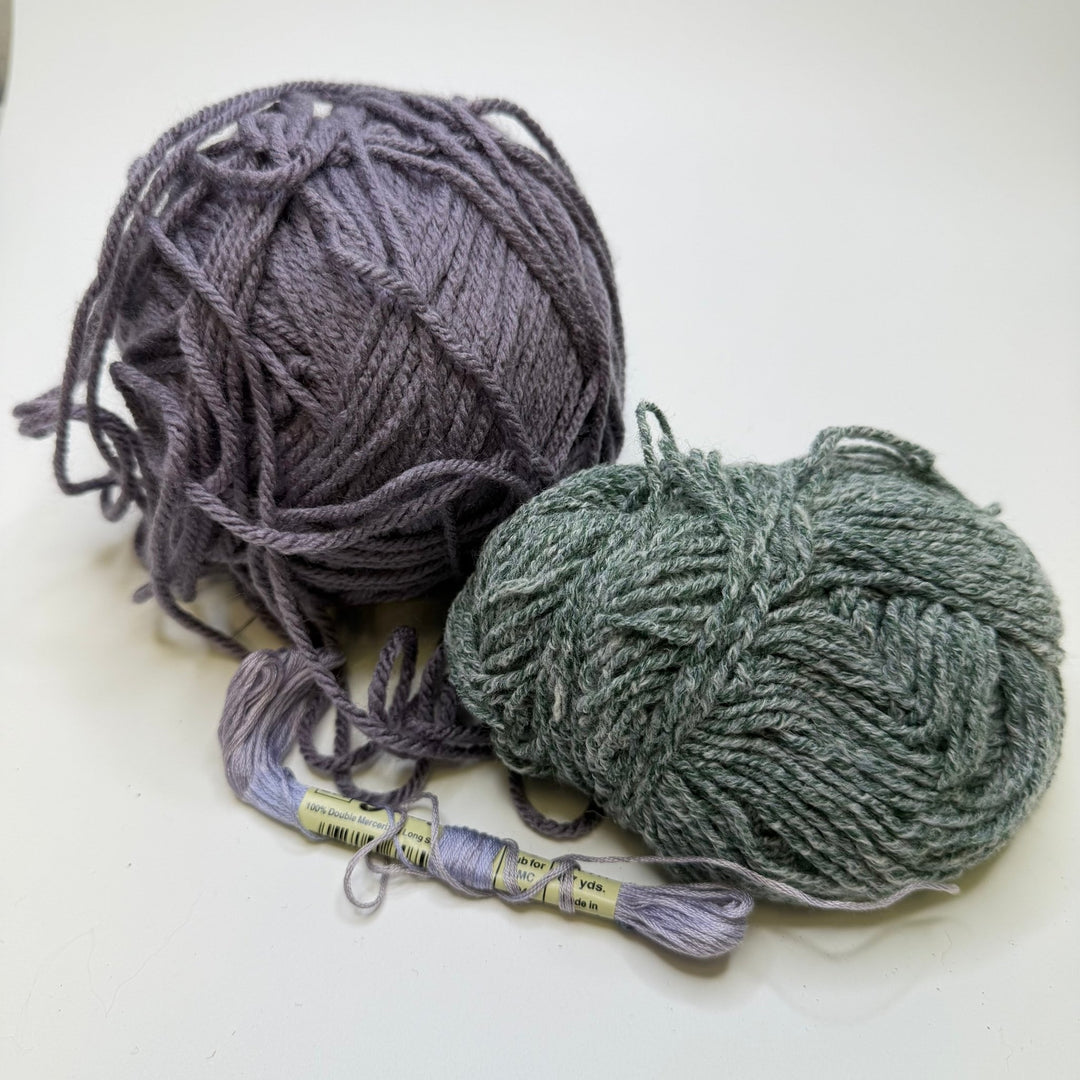 Wool, Acrylic and Cotton Yarn - Purple/Grey - 3 Pack - True Deadstock supplies Fabric by private - Sustainable Textile | FABCYCLE