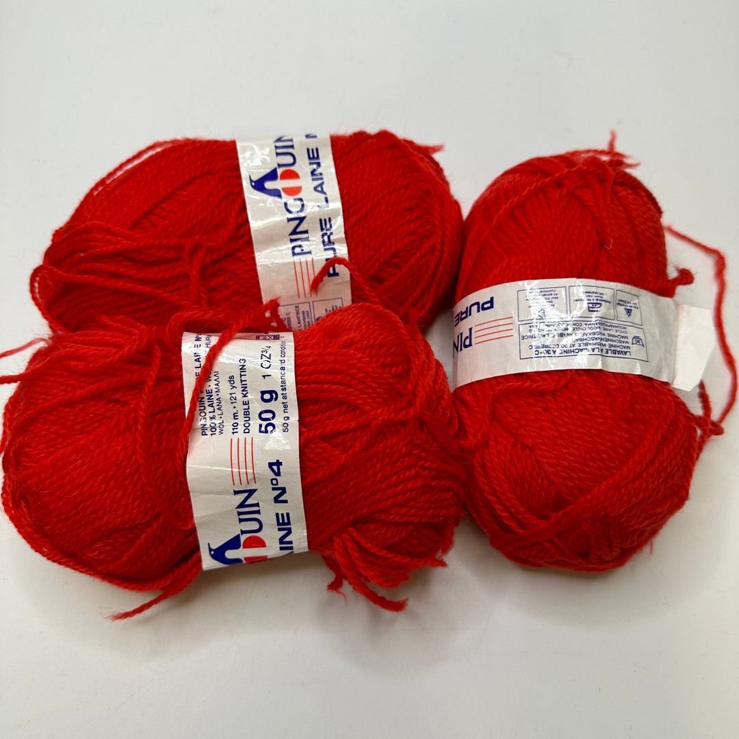 Wool Ball Pack Yarn - Red - 3 Pack - True Deadstock supplies Fabric by private - Sustainable Textile | FABCYCLE