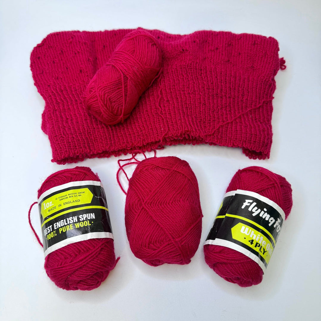 Wool Yarn - Dark Red - 5 Pack - True Deadstock supplies Fabric by private - Sustainable Textile | FABCYCLE
