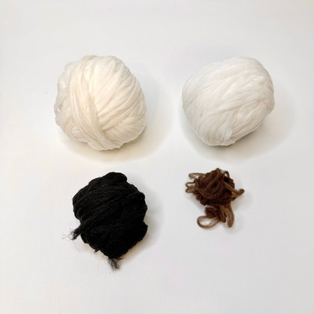 Wool Yarn - White/Black - 4 Pack - True Deadstock supplies Fabric by private - Sustainable Textile | FABCYCLE