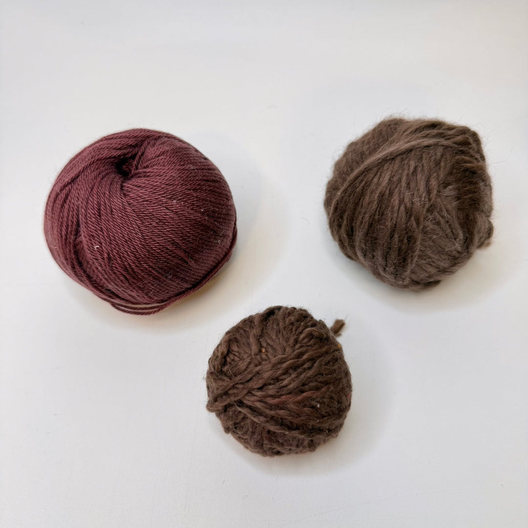 Wool/Cotton Yarn - Brown/Burgundy - 3 Pack - True Deadstock supplies Fabric by private - Sustainable Textile | FABCYCLE