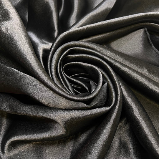 Work Event - Satin Poly Woven - Black - 2M Bundle - True Deadstock fabric Fabric by private - Sustainable Textile | FABCYCLE