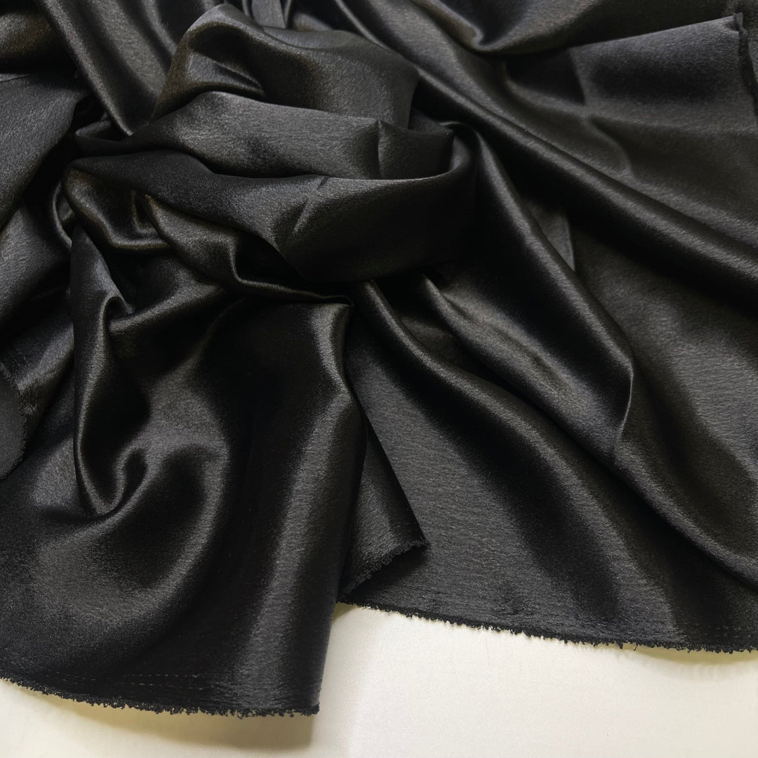 Work Event - Satin Poly Woven - Black - 2M Bundle - True Deadstock fabric Fabric by private - Sustainable Textile | FABCYCLE