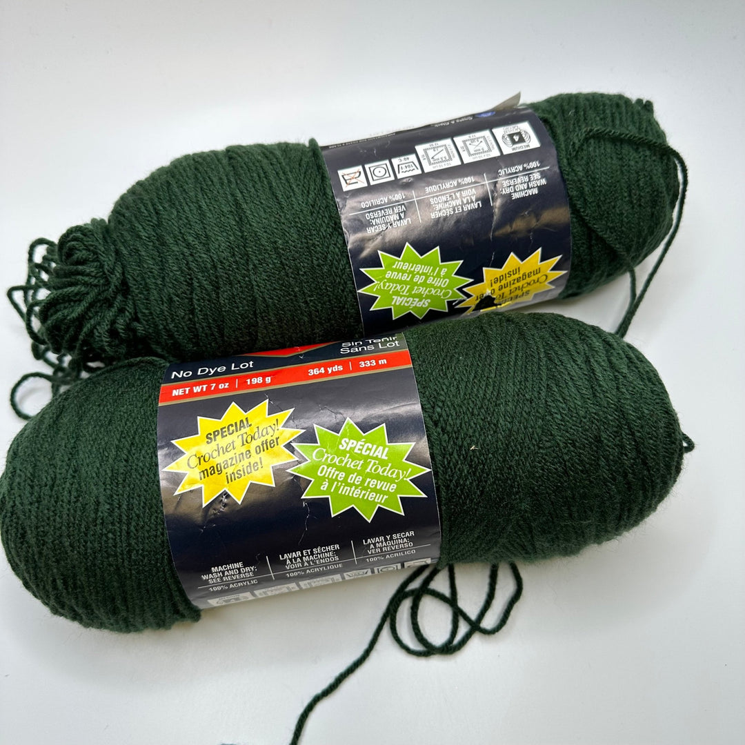 Worsted Medium Yarn - Dark Green - 2 Pack - True Deadstock supplies Fabric by private - Sustainable Textile | FABCYCLE