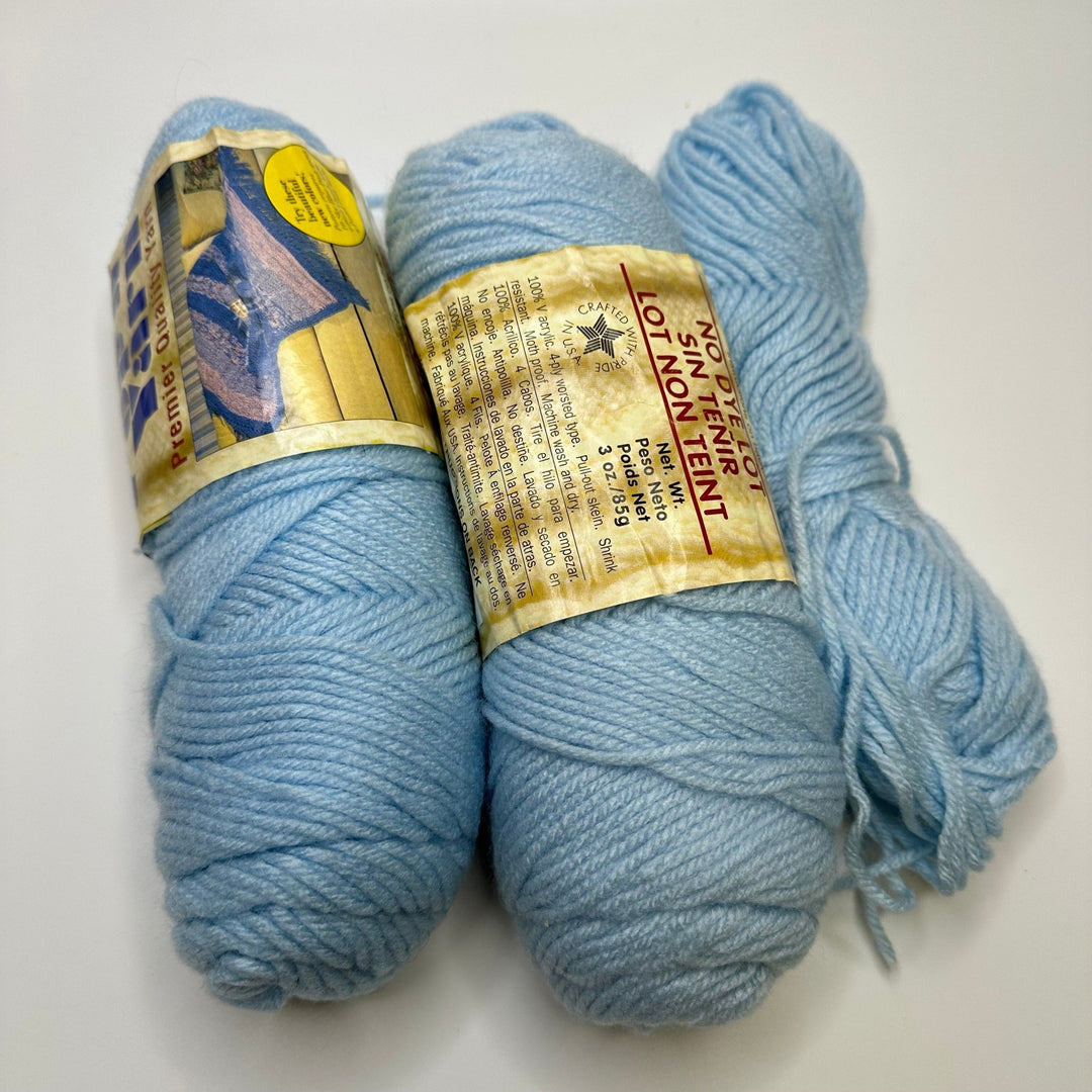 Worsted Medium Yarn - Light Blue - 2 Pack - True Deadstock supplies Fabric by private - Sustainable Textile | FABCYCLE