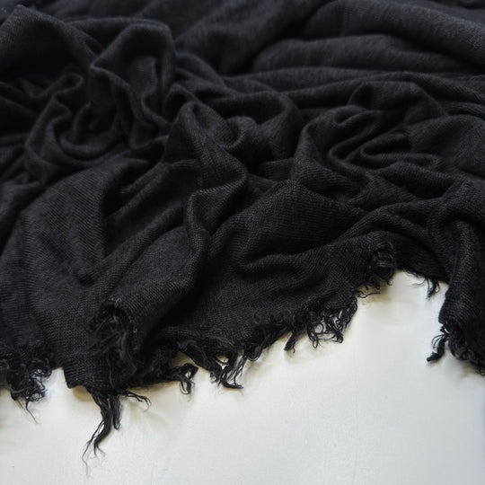 Worth My Wiles - Rib Knit Bamboo Blend Knit - Black - 1.9M Bundle - True Deadstock fabric Fabric by private - Sustainable Textile | FABCYCLE