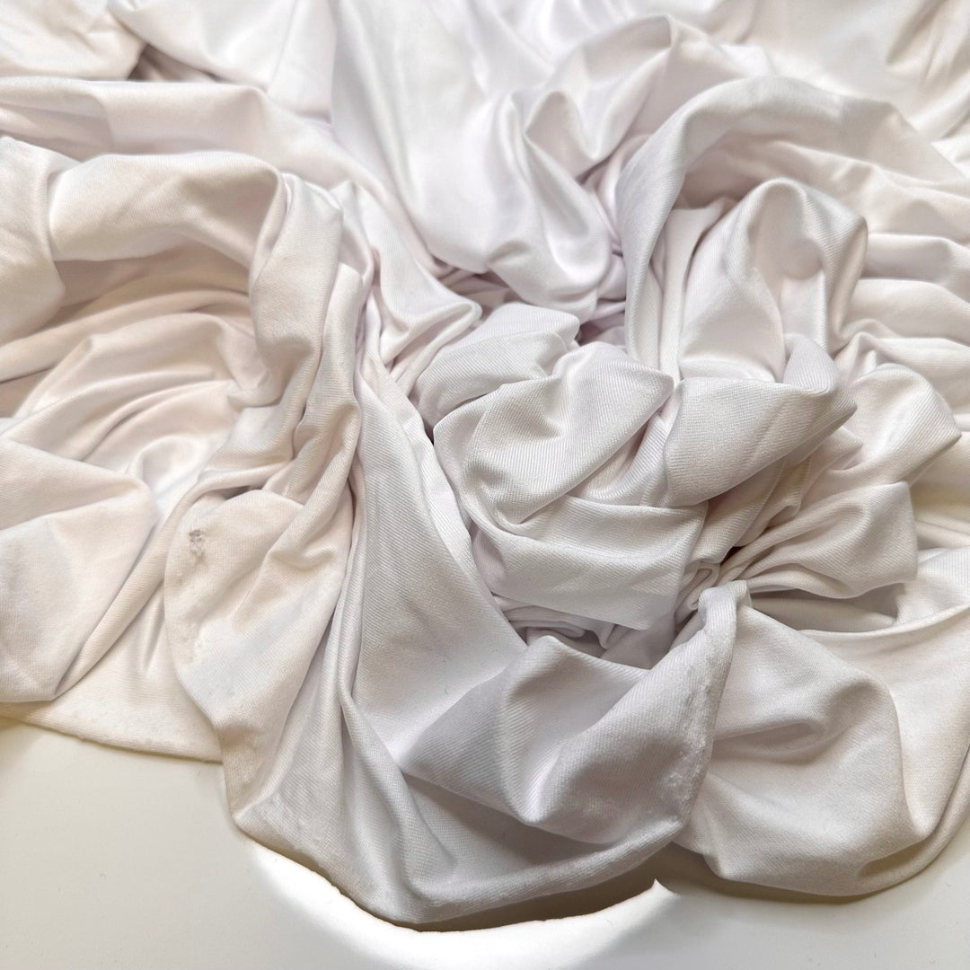 Writing An Essay - Polyester Blend Knit - White - 2.15M Bundle - True Deadstock fabric Fabric by private - Sustainable Textile | FABCYCLE