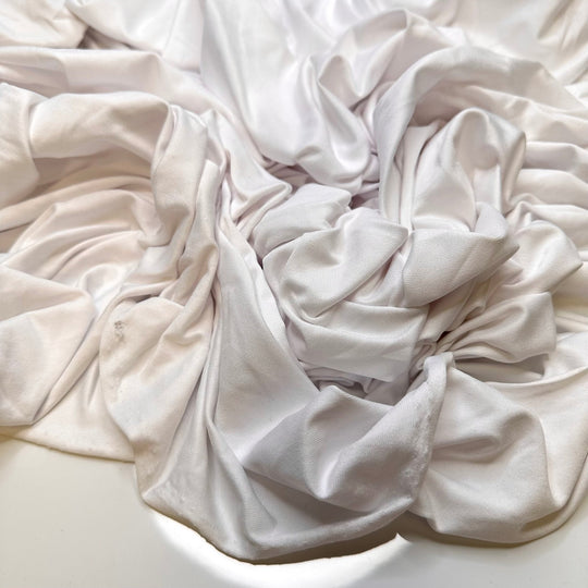 Writing An Essay - Polyester Blend Knit - White - 2.15M Bundle - True Deadstock fabric Fabric by private - Sustainable Textile | FABCYCLE