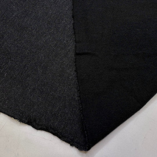 Wrong Needle Size - Double Cloth Knit Natural Blend - Dark Grey/Black - 1M Bundle - True Deadstock fabric Fabric by private - Sustainable Textile | FABCYCLE