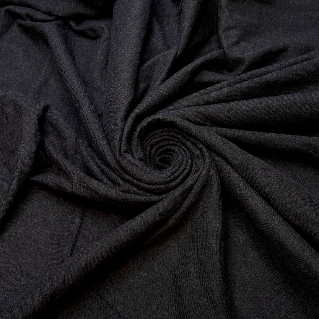 Wrong Needle Size - Double Cloth Knit Natural Blend - Dark Grey/Black - 1M Bundle - True Deadstock fabric Fabric by private - Sustainable Textile | FABCYCLE