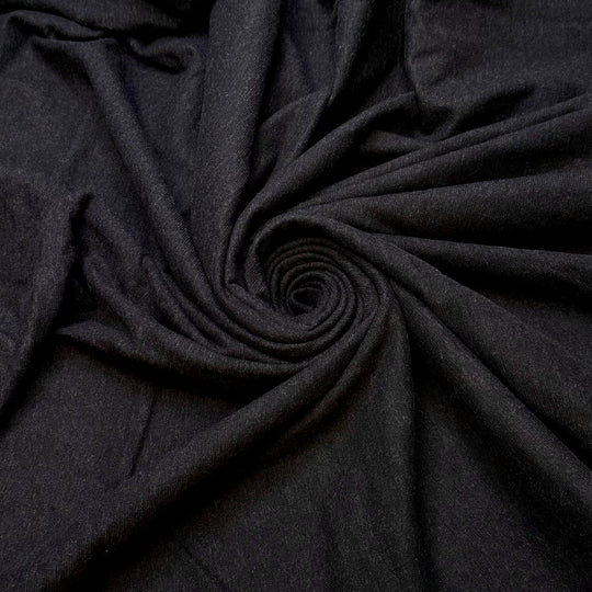 Wrong Needle Size - Double Cloth Knit Natural Blend - Dark Grey/Black - 1M Bundle - True Deadstock fabric Fabric by private - Sustainable Textile | FABCYCLE