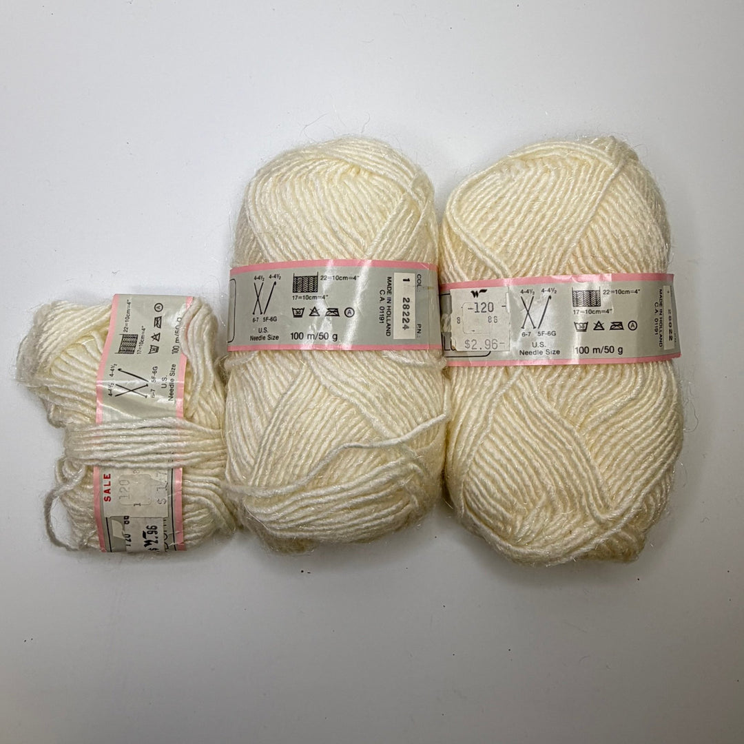 Yarn - White/Cream - 3 Pack - True Deadstock supplies Fabric by private - Sustainable Textile | FABCYCLE