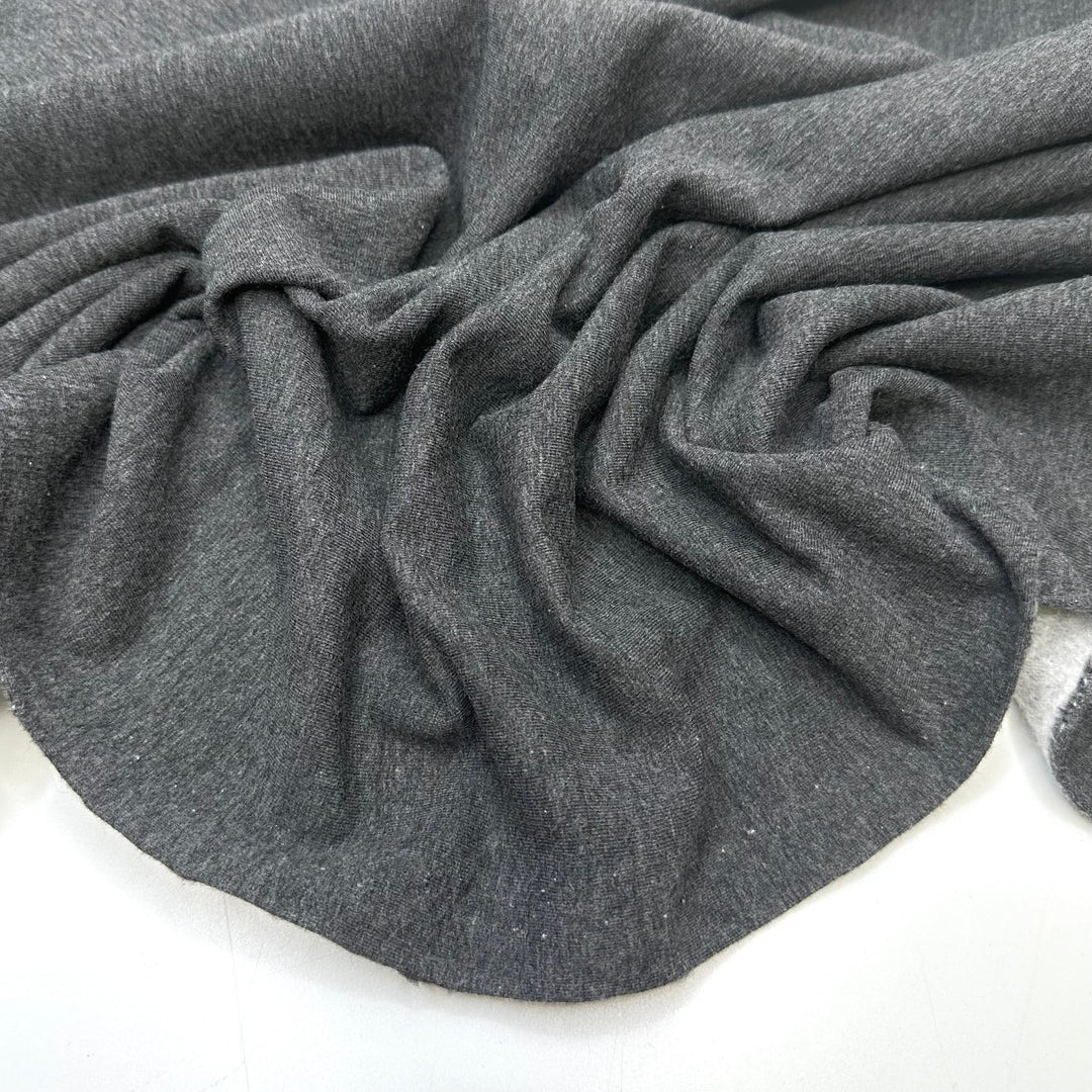 Yeti Called Betty - Jersey Fleece Bamboo Blend Knit - White/Grey - 0.8M Bundle - True Deadstock fabric Fabric by private - Sustainable Textile | FABCYCLE