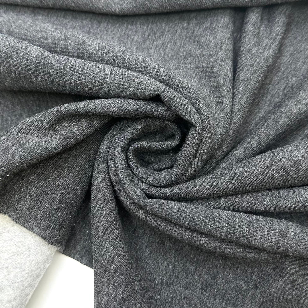 Yeti Called Betty - Jersey Fleece Bamboo Blend Knit - White/Grey - 0.8M Bundle - True Deadstock fabric Fabric by private - Sustainable Textile | FABCYCLE