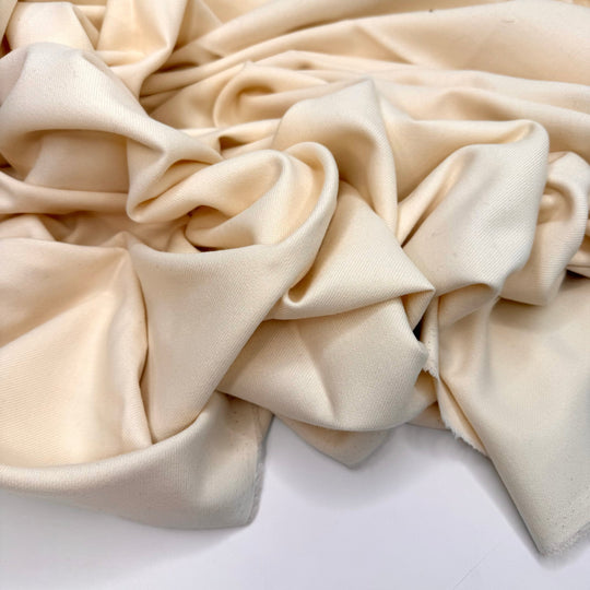 You Butter Believe It - Twill Weave Wool Woven - Cream - 1.3M Bundle - True Deadstock fabric Fabric by private - Sustainable Textile | FABCYCLE
