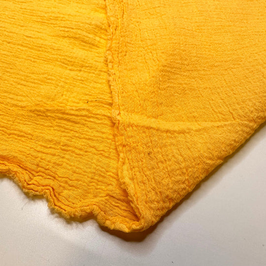 You Made My Day - Crinkle Gauze Cotton Woven - Mango Yellow - 3.3M Bundle - True Deadstock fabric Fabric by private - Sustainable Textile | FABCYCLE