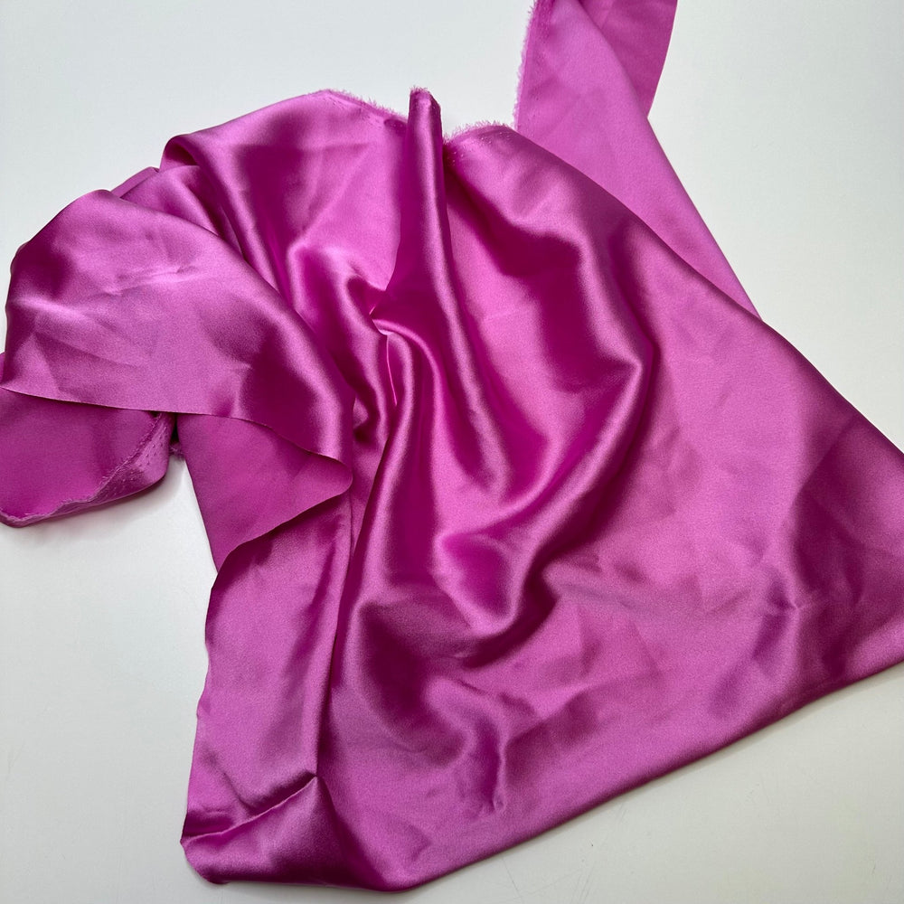You Make Me Wanna - Off Cuts Satin Silk Woven - Pink - 0.5 Lb Bag - True Deadstock fabric Fabric by private - Sustainable Textile | FABCYCLE