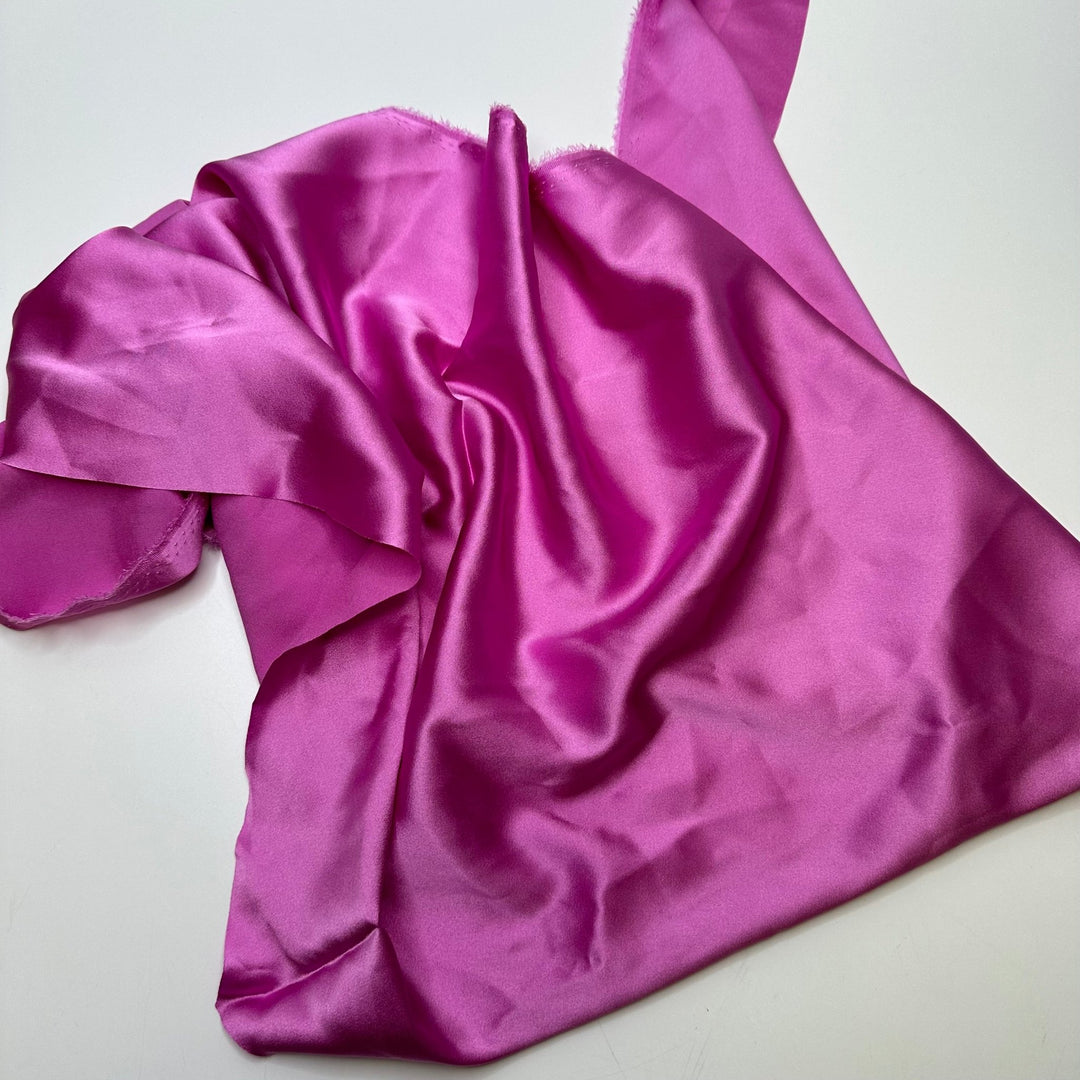 You Make Me Wanna - Off Cuts Satin Silk Woven - Pink - 0.5 Lb Bag - True Deadstock fabric Fabric by private - Sustainable Textile | FABCYCLE