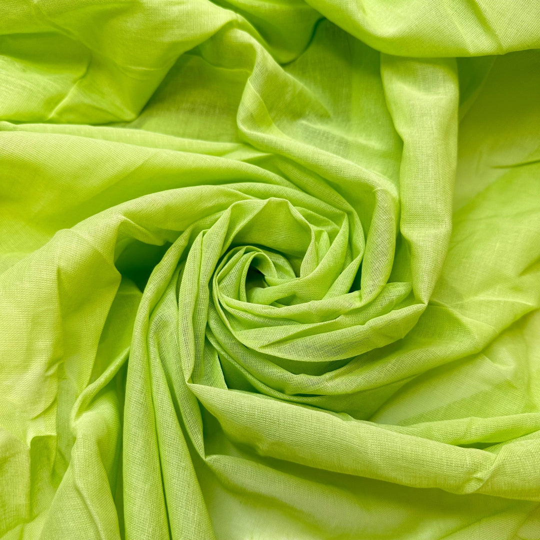 You Put The Lime In The Coconut - Gauze Cotton Woven - Neon Bright Green - 2.7M Bundle - True Deadstock fabric Fabric by private - Sustainable Textile | FABCYCLE
