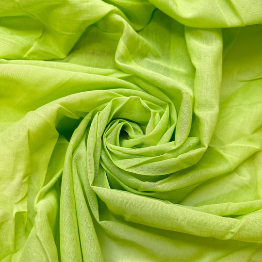 You Put The Lime In The Coconut - Gauze Cotton Woven - Neon Bright Green - 2.7M Bundle - True Deadstock fabric Fabric by private - Sustainable Textile | FABCYCLE