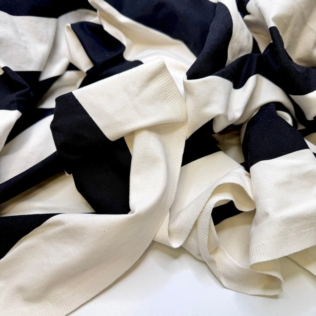 Yule Log - Cotton Woven - White/Black Stripes - 3.65M Bundle - True Deadstock fabric Fabric by private - Sustainable Textile | FABCYCLE
