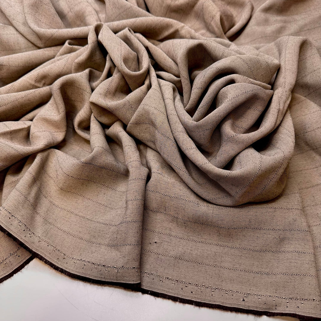 Zen Garden - Poly/Cotton Woven - Light Beige Pinstripe - 2.65M Bundle - True Deadstock fabric Fabric by private - Sustainable Textile | FABCYCLE