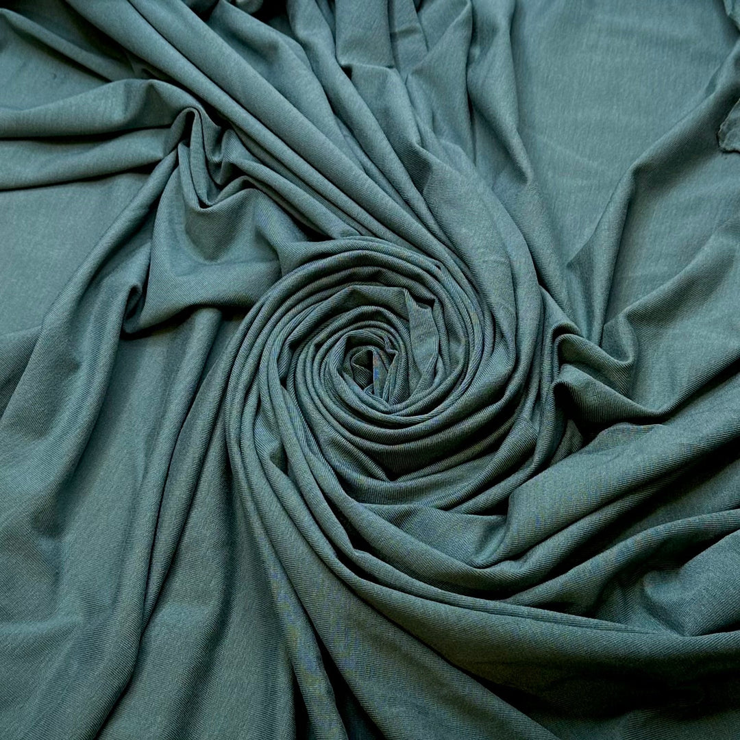 Zen Vibes Only - Jersey Bamboo Blend Knit - Deep Seafoam Green - 2.5M Bundle - True Deadstock fabric Fabric by private - Sustainable Textile | FABCYCLE