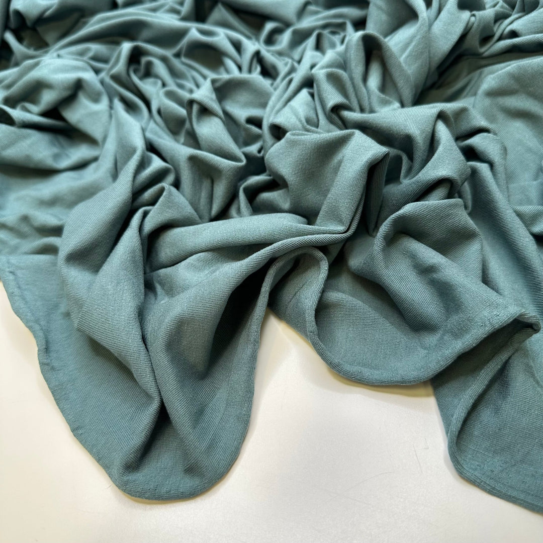 Zen Vibes Only - Jersey Bamboo Blend Knit - Deep Seafoam Green - 2.5M Bundle - True Deadstock fabric Fabric by private - Sustainable Textile | FABCYCLE