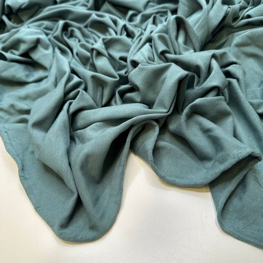 Zen Vibes Only - Jersey Bamboo Blend Knit - Deep Seafoam Green - 2.5M Bundle - True Deadstock fabric Fabric by private - Sustainable Textile | FABCYCLE