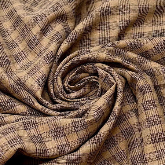 Zookeeper - Cotton Woven - Beige/Black Plaid - 1.6M Bundle - True Deadstock fabric Fabric by private - Sustainable Textile | FABCYCLE