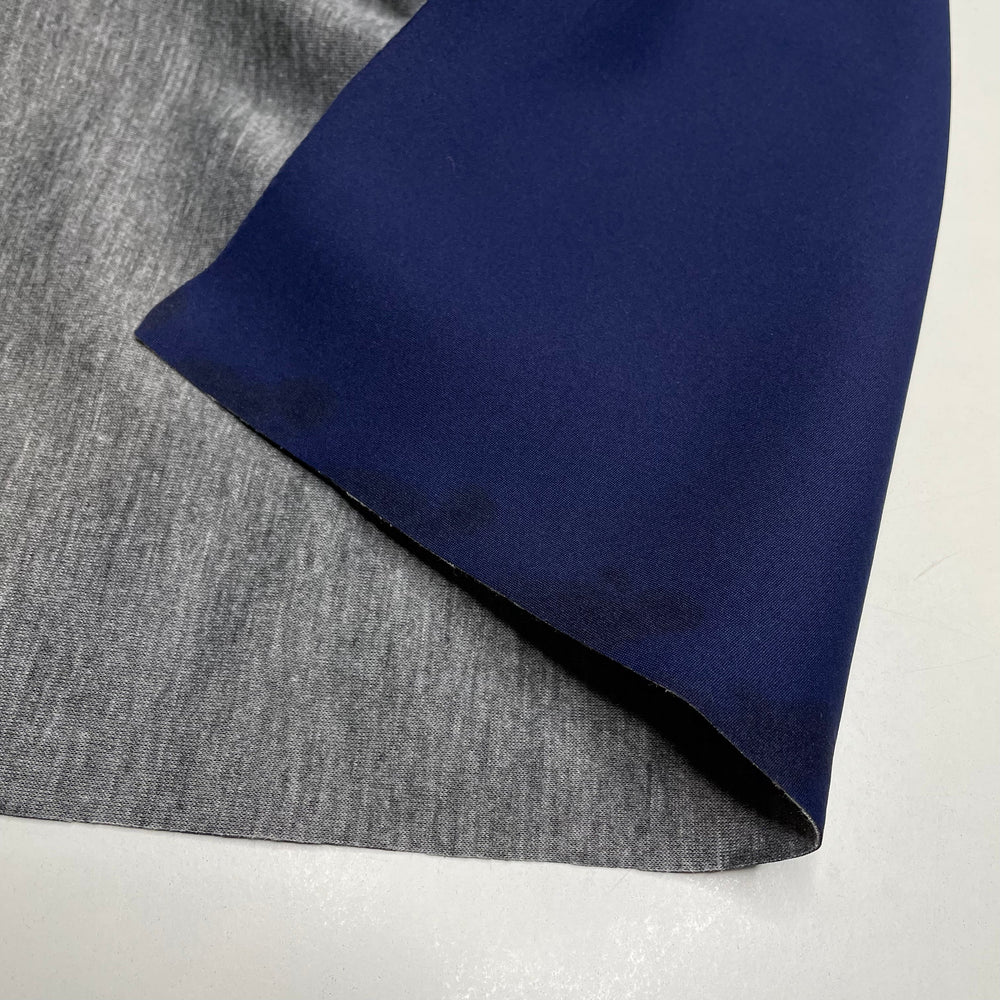 Gemini - Double Cloth Knit Poly  - Grey/Navy - 1/2 Meter (6690038612081)