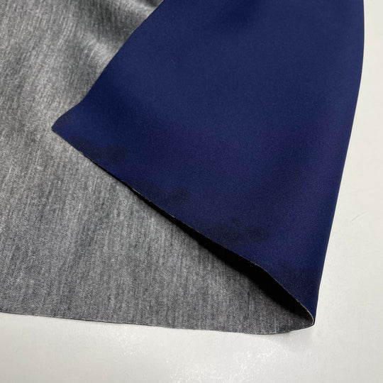 Gemini - Double Cloth Knit Poly  - Grey/Navy - 1/2 Meter (6690038612081)