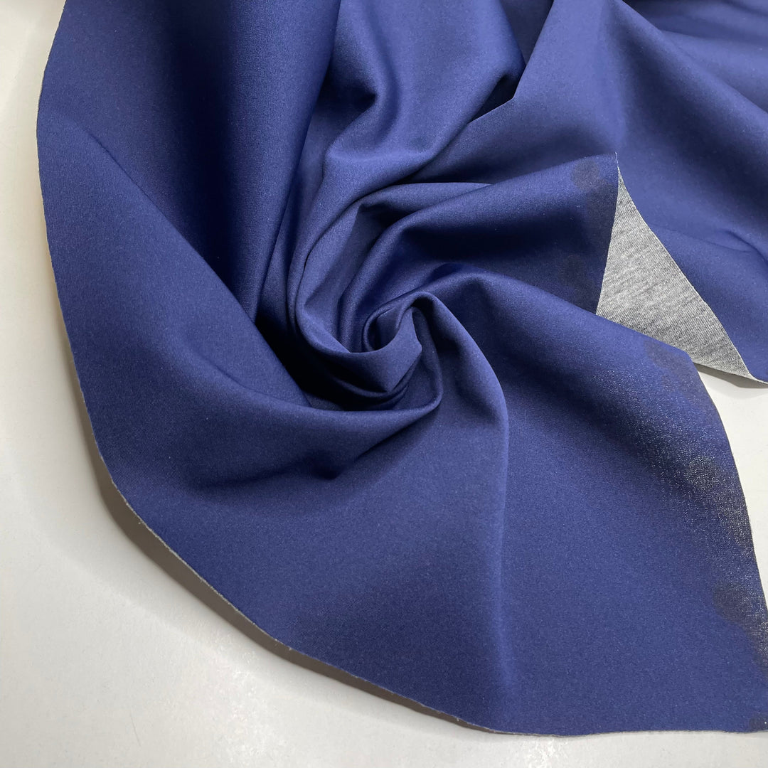 Gemini - Double Cloth Knit Poly  - Grey/Navy - 1/2 Meter (6690038612081)