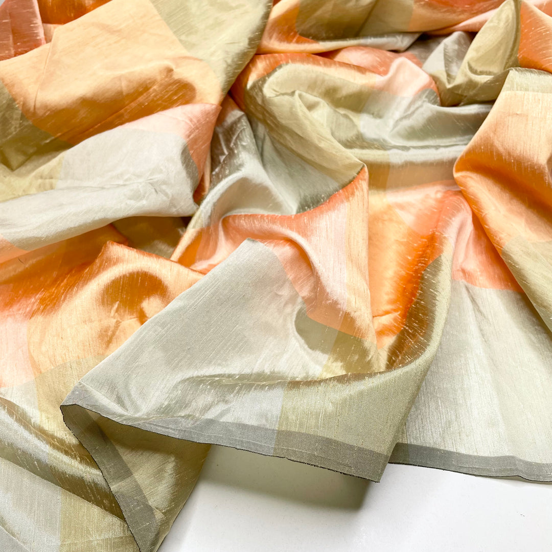 Diaspora Celebration - Taffeta Synthetic Woven - Gold/Orange Plaid - 2.2M Bundle (6695349485681)
