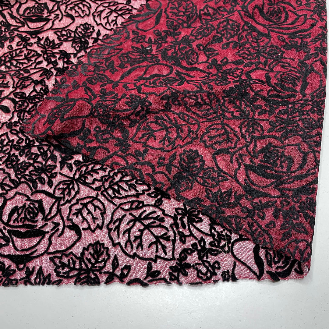 Beauty And The Beast - Synthetic Woven - Burgundy/Black Floral - 1.2M Bundle (6707691683953)