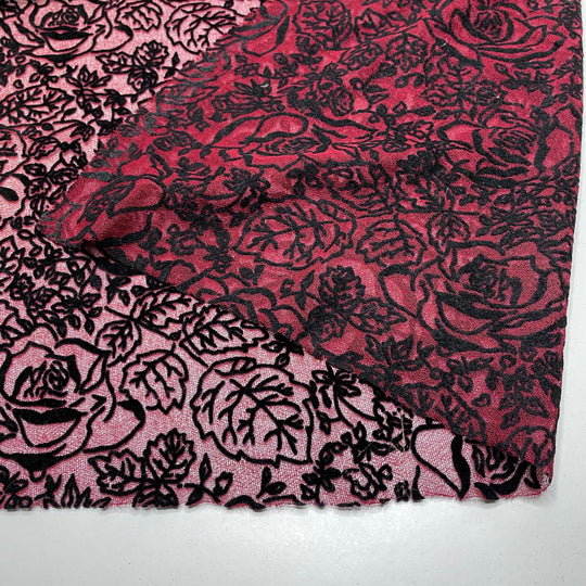 Beauty And The Beast - Synthetic Woven - Burgundy/Black Floral - 1.2M Bundle (6707691683953)