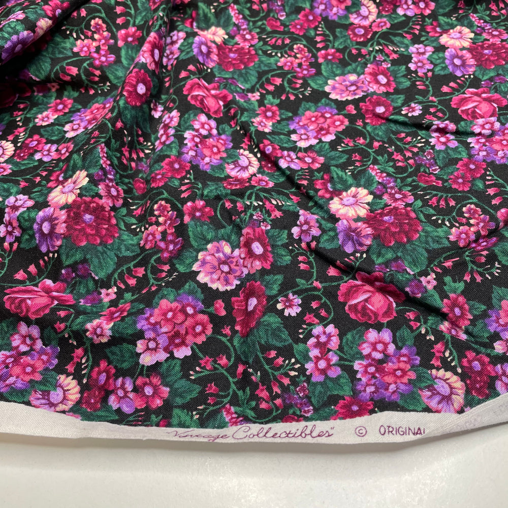 Mixed Berry Blossoms - Cotton Woven - Black Multi Floral - 1.6M Bundle (6708873298033)