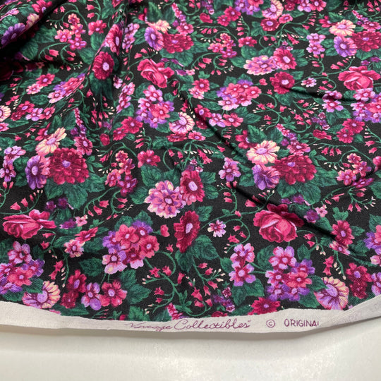 Mixed Berry Blossoms - Cotton Woven - Black Multi Floral - 1.6M Bundle (6708873298033)